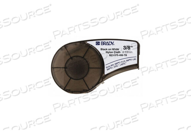 OEM#: M21-375-499-TBBMP21 SERIES TERMINAL BLOCK NYLON CLOTH LABELS, 3-8W X 16L, BLACK-WHITE by Brady Americas