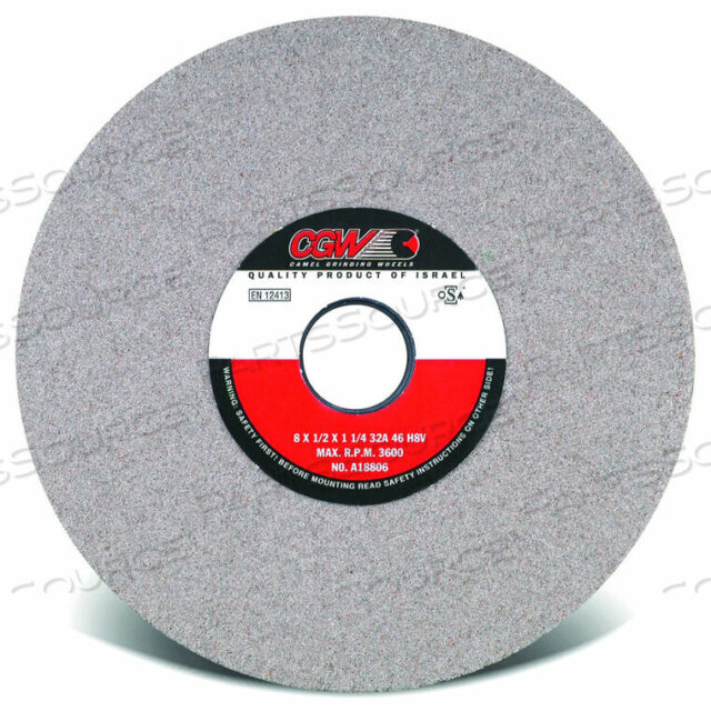 OEM#: 37707CENTERLESS GRINDING WHEEL 8 X 1/2 X 1-1/4 TYPE 1 46 GRIT ALUMINUM OXIDE by CGW Abrasives