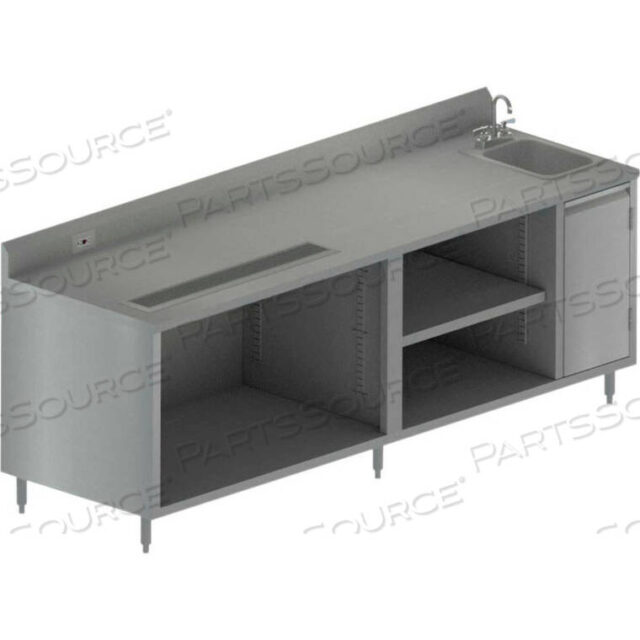 OEM#: BEVT-3096RSTAINLESS BEVERAGE TABLE, SINK ON RIGHT, 5RISER ELECTRIC OUTLET 30X96 by BK Resources, Inc.