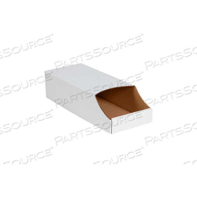 OEM#: BSBINB718SINGLE WALL STACKABLE CORRUGATED BIN BOX, 7W X 18D X 4-1/2H, OYSTER WHITE by The Packaging Wholesalers