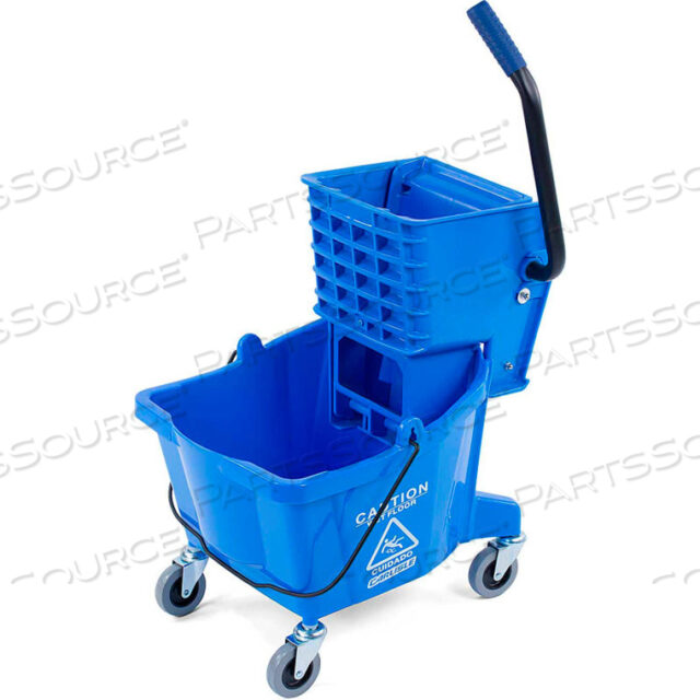 OEM#: 3690814COMMERCIAL MOP BUCKET WITH SIDE-PRESS WRINGER 26 QUART, BLUE by Carlisle