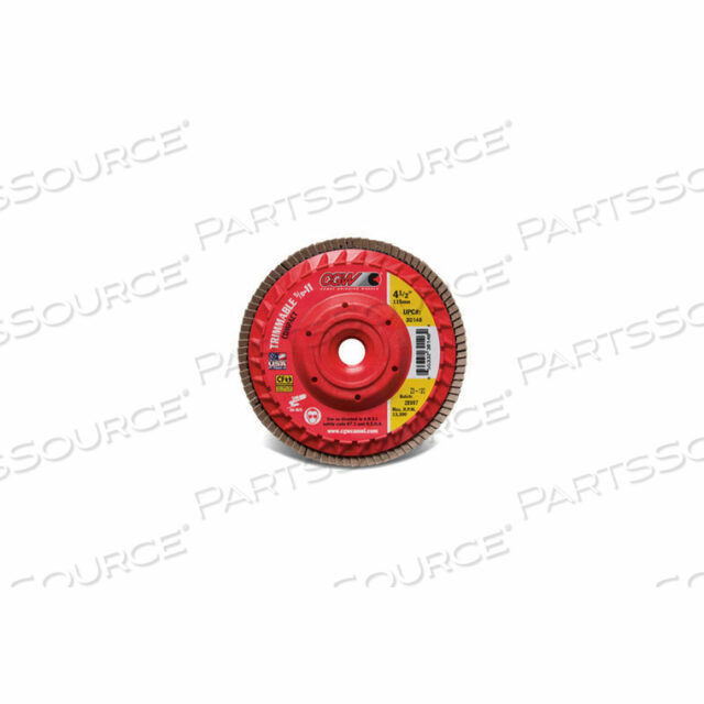 OEM#: 30202TRIMMABLE FLAP DISCS WITH BUILT IN HUB 4-1/2 X 5/8-11 40 GRIT CERAMIC by CGW Abrasives