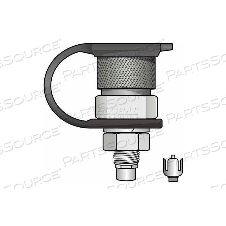 OEM#: FSQD-BFEMALE QUICK DISCONNECT BASE MOUNT W/ HOT PLUG & DEBRIS CAP by Checkers