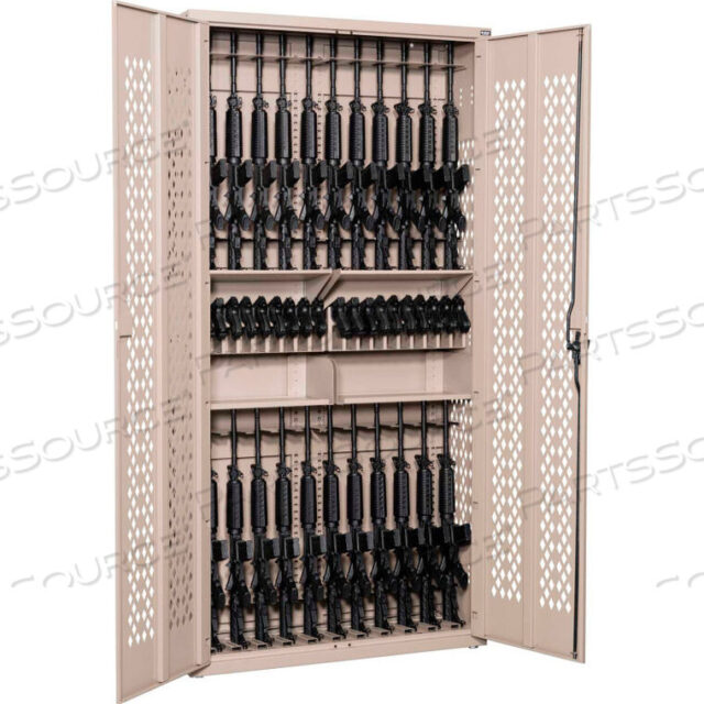 OEM#: AWC84H24R20P-1-WS23ARGOS GUN CABINET AWC84H24R20P-1 - 24 RIFLES & 20 PISTOLS, 2 HALF SHELVES 42X15X84 GRAY by Datum Filing