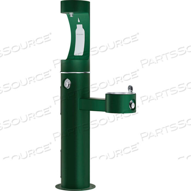 OEM#: LK4420BF1UFRKEVGEZH20 OUTDOOR BOTTLE FILLING STATION W/ DRINKING FOUNTAIN, FREEZE RESISTANT, EVERGREEN by Elkay