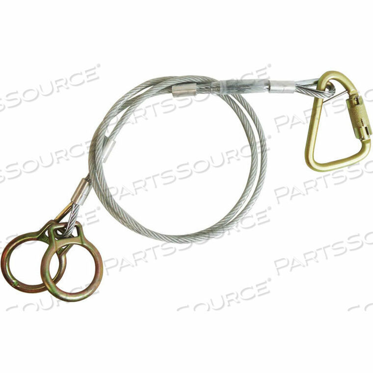 OEM#: 84202D6 CARABINER SLING ANCHOR, 2 O-RINGS AND CARABINER, 1/4 GALVANIZED CABLE by Falltech