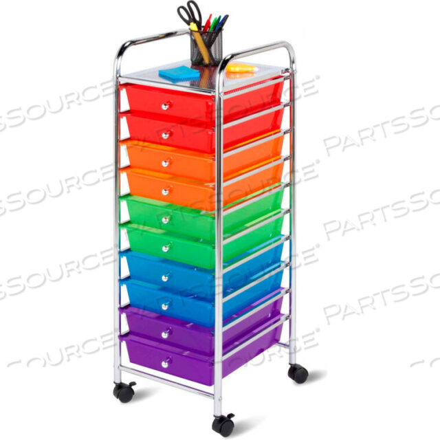 OEM#: CRT-0221410 DRAWER MULTICOLOR STORAGE CART - 15-5/16L X 13W X 37-13/32H by Honey-Can-Do