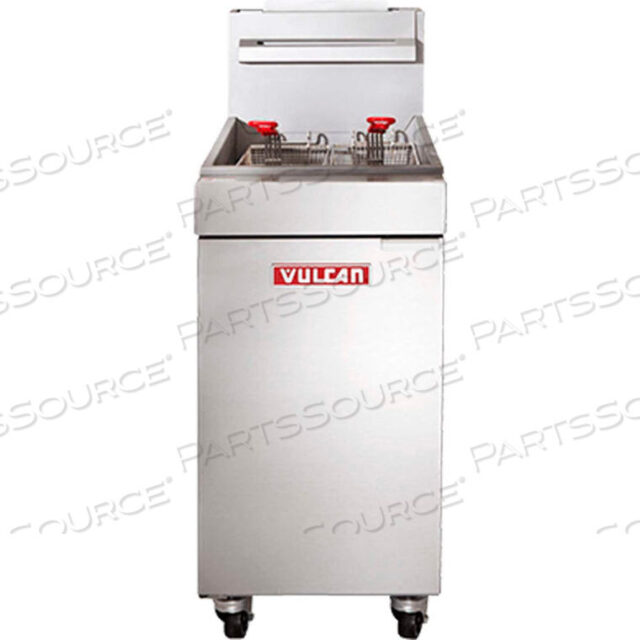 OEM#: LG400-1FREESTANDING GAS FRYER, 45-50 LB OIL CAPACITY, 120,000 TOTAL BTU, NATURAL GAS, S/S by Vulcan Restaurant Equipment