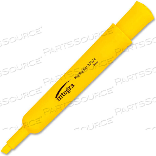OEM#: 30004DESK HIGHLIGHTER, CHISEL TIP, FLUORESCENT YELLOW INK, 12/PACK by Integra