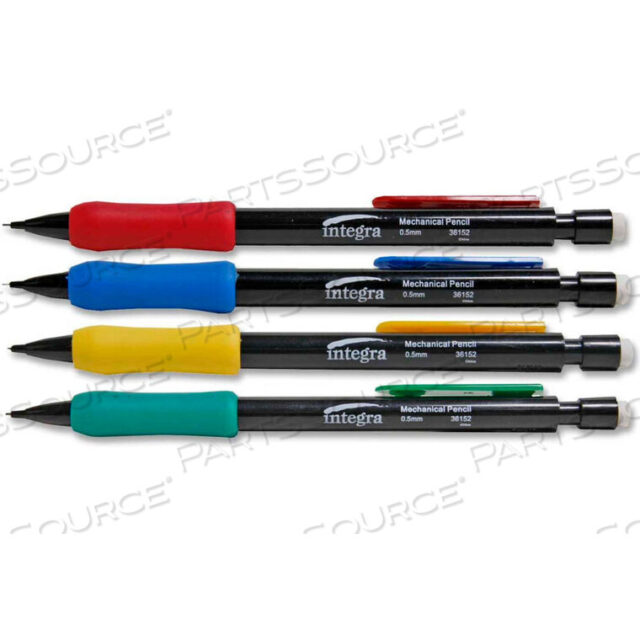 OEM#: 36152GRIP MECHANICAL PENCIL, REFILLABLE, 0.5MM, ASSORTED BARREL, DOZEN by Integra