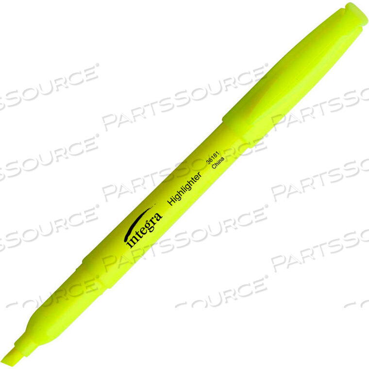 OEM#: 36181PEN STYLE HIGHLIGHTER, CHISEL TIP, FLUORESCENT YELLOW INK, DOZEN by Integra