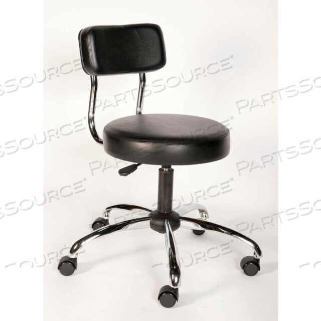 OEM#: 3010012SHOPSOL ROUND LAB STOOL WITH BACKREST - NO FOOTRING - BLACK by LDS Industries LLC