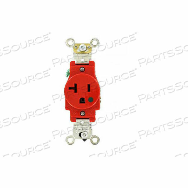 OEM#: 8310-R20A, 125V, SINGLE RECEPTACLE, RED - MIN QTY 13 by Leviton