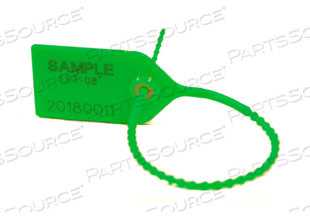 LIGHT DUTY PULL TIGHT: LASER ETCHED PROTECTED WITH AN 8 DIGIT HUMAN READABLE NUMBER (GREEN - 8)