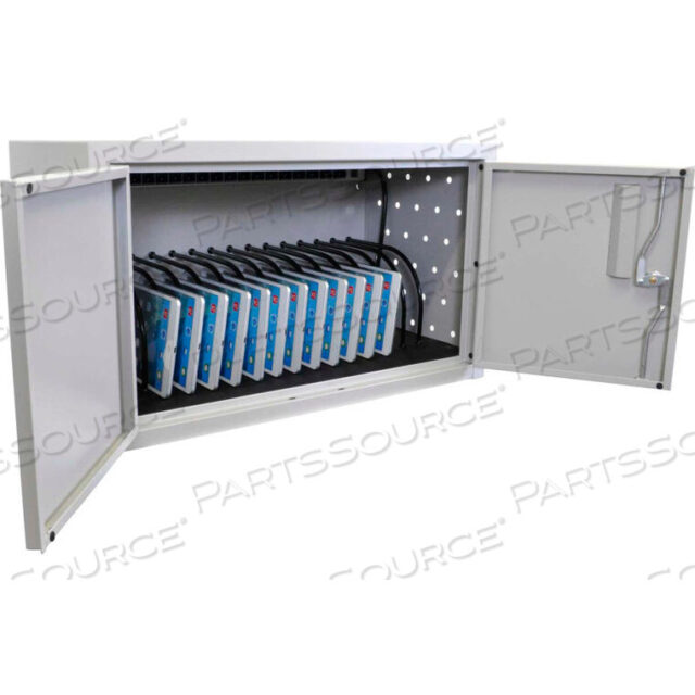 OEM#: LLTMW16-GWALL/DESK TABLET CHARGING CABINET FOR 16 DEVICES, 25W X 13D X 14-1/2H, GRAY by Luxor