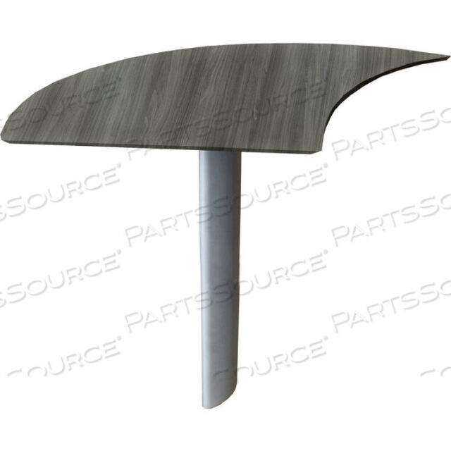 OEM#: MNEXTLLGSMEDINA LEFT CURVED DESK EXTENSION 47W X 28D X 29-1/2H GRAY STEEL by Safco