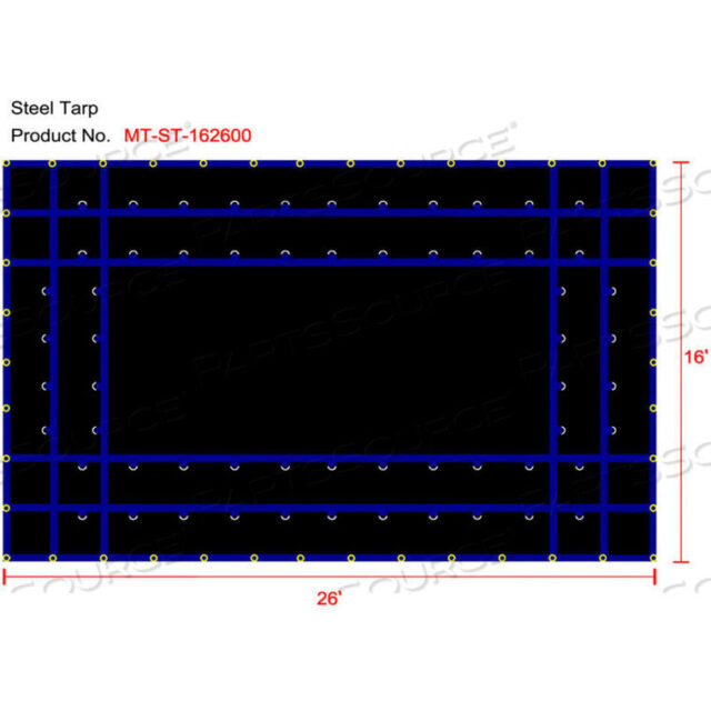 OEM#: MT-ST18-B1626HEAVY DUTY FLATBED TRUCK TARP, STEEL TARP, 16W X 26L, BLACK by Xtarps Corporation