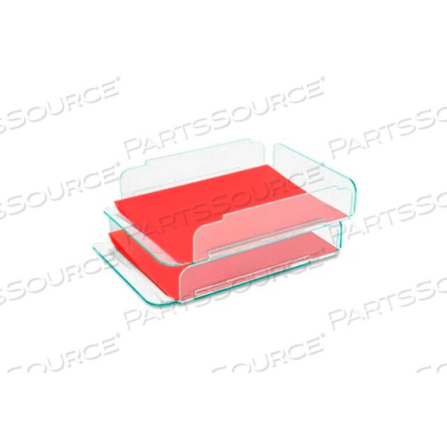 OEM#: 80655ACRYLIC STACKING LETTER TRAYS, GREEN, 2/PACK by Lorell