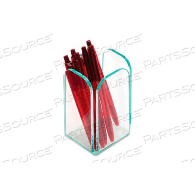 OEM#: 80656ACRYLIC TRANSPARENT EDGE PENCIL CUP, GREEN by Lorell