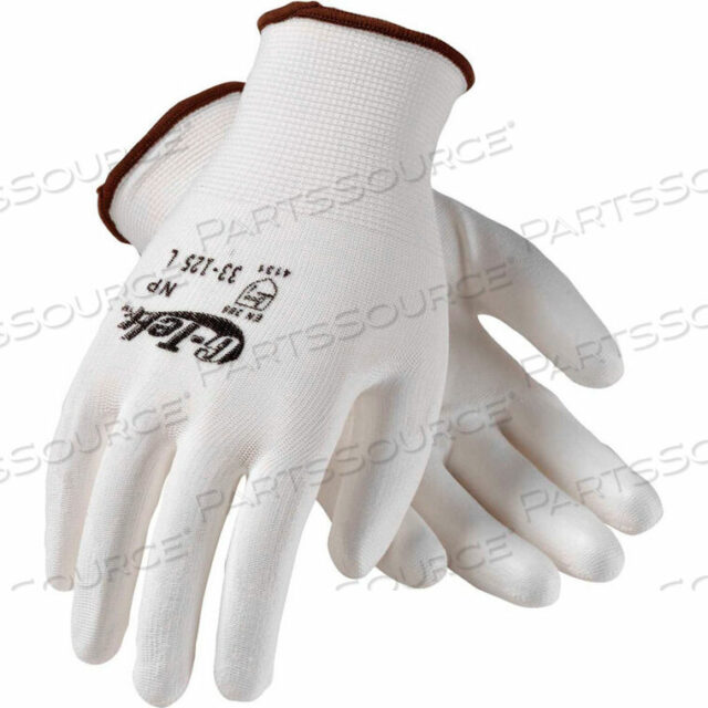 OEM#: 33-125/LG-TEK GP GENERAL DUTY NYLON GLOVE, POLYURETHANE COATED, WHITE, L by Protective Industrial Products