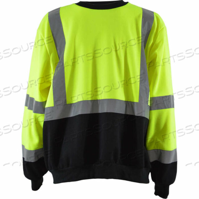 OEM#: LBCSW-C3-2XHIVIS CREW NECK SWEATSHIRT, ANSI CLASS 3, POLAR FLEECE, LIME/BLACK, 2XL by Petra Roc Inc