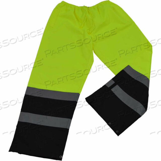 OEM#: LBPP-CE-2XWATERPROOF DRAWSTRING PANTS, ANSI CLASS E, 300D OXFORD/PU COATING, LIME/BLACK, 2XL by Petra Roc Inc