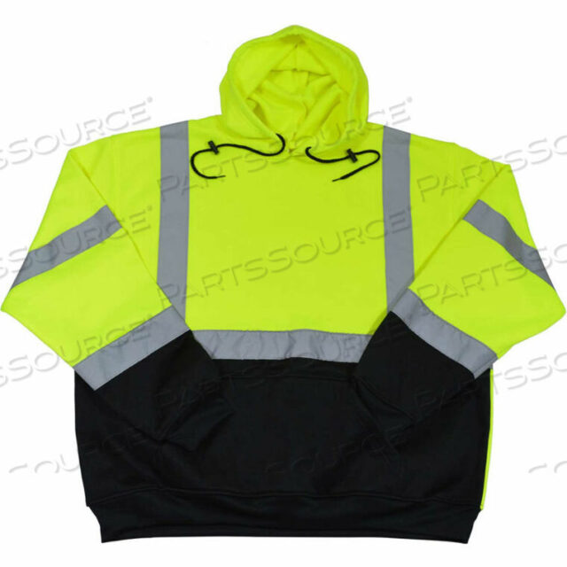 OEM#: LBPUHSW-C3-LTWO TONE PULLOVER HOODED SWEATSHIRT, ANSI CLASS 3, LIME/BLACK, L by Petra Roc Inc