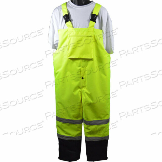 OEM#: LQBBIP-CE-2XWATERPROOF QUILTED THERMAL BIB PANTS, ANSI/ISEA CLASS E, LIME/BLACK, 2X, L by Petra Roc Inc