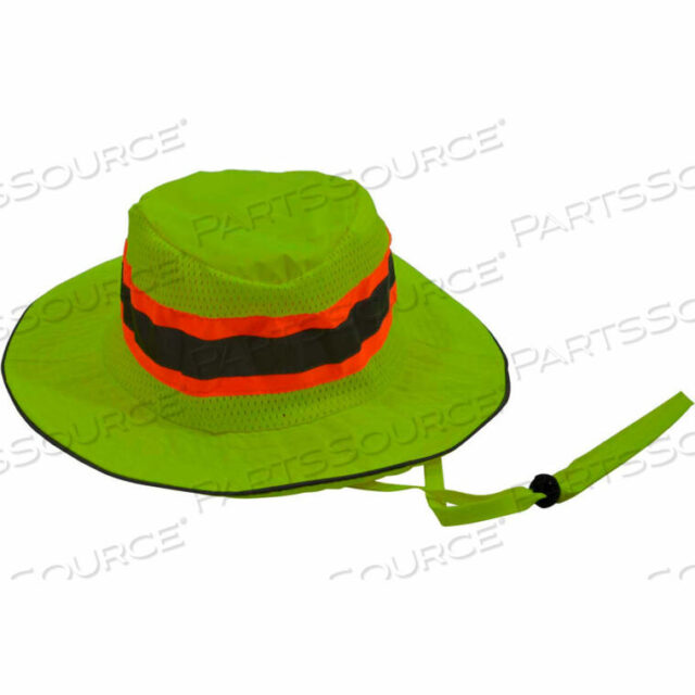 OEM#: LRH-FB-S/MHI-VISIBILITY FULL BRIMMED RANGER HAT, POLYESTER MESH/OXFORD, LIME, S/M by Petra Roc Inc