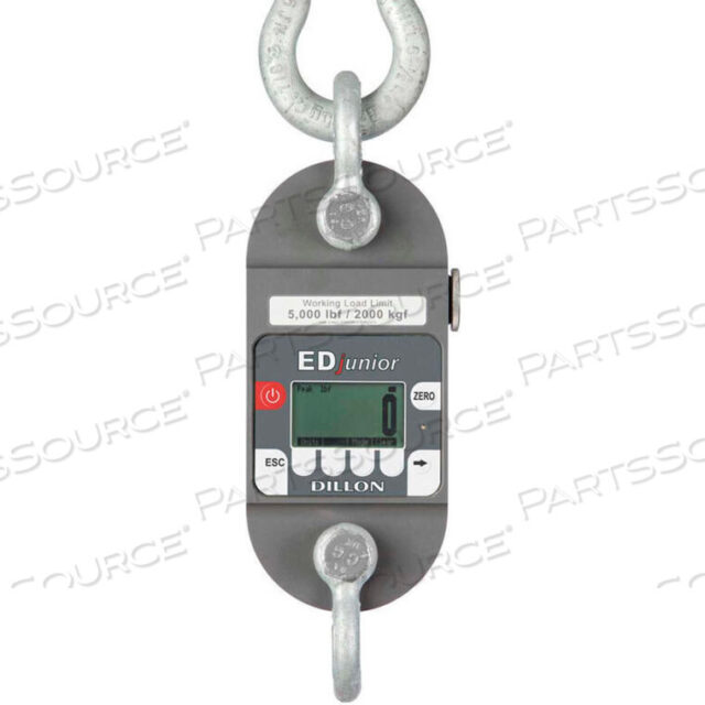 OEM#: AWT05-506320EDJR-10T EDJUNIOR DYNAMOMETER WITH SHACKLES & CARRY CASE, 25,000 LB X 20 LB by Dillon Equipment Company