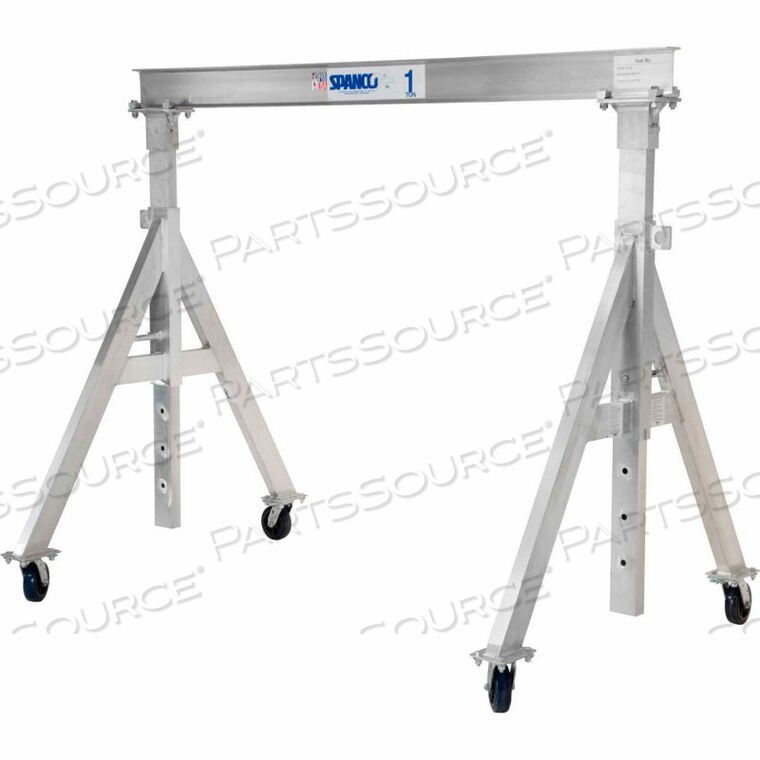 OEM#: 3ALU1212ADJUSTABLE HEIGHT ALUMINUM GANTRY CRANE, 12W X 10-9-13-3H, 6000 LB. CAPACITY by Spanco