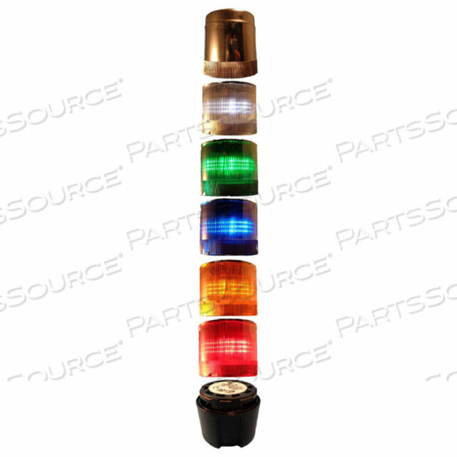 OEM#: LA-TCL95AB95632TEXELCO 70MM LIGHT STACK, 24V LED, BLK TERM, W-G-B-A-R, 100 DB by Springer Controls Co. Inc