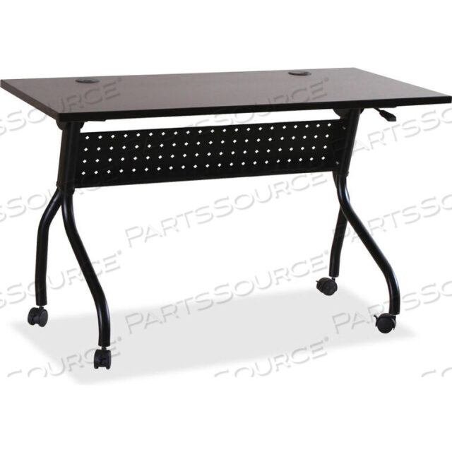 OEM#: LLR60732MOBILE 48 FLIP TOP TRAINING TABLE - ESPRESSO/BLACK by Lorell