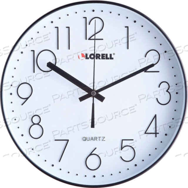 12 QUIET WALL CLOCK, PLASTIC CASE, BLACK