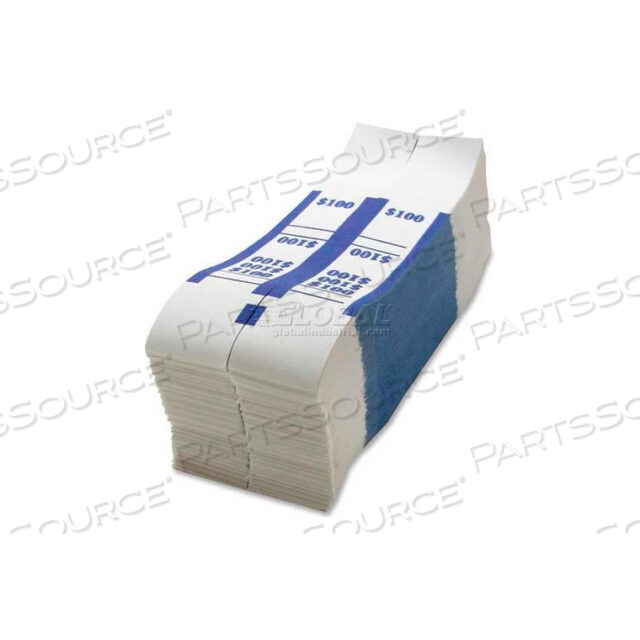 OEM#: BS100WKCOLOR-CODED QUICK STICK CURRENCY BAND $100 IN DOLLAR BILLS BLUE, 1000 BANDS/PACK by Sparco Products