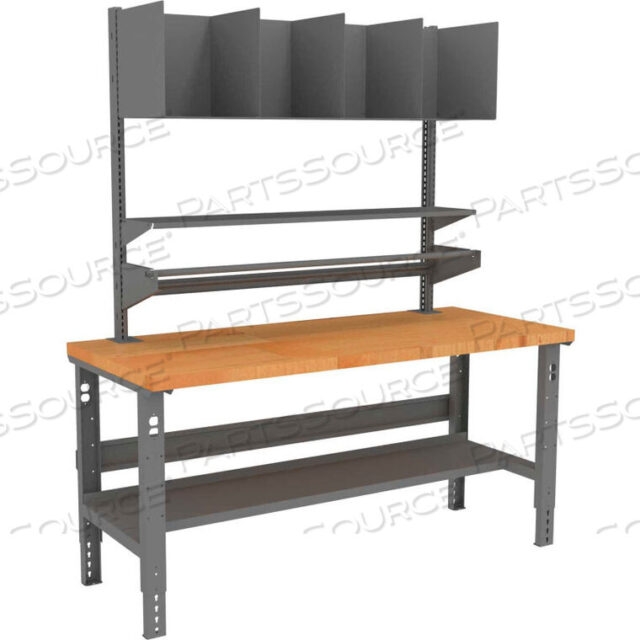 OEM#: APT-3072W-MGYPACKING TABLE WITH BUTCHER BLOCK SQUARE EDGE TOP - 72 X 30 by Tennsco Corp.