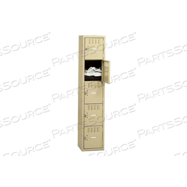 OEM#: BS5-121512-A-MGYFIVE TIER 5 DOOR BOX LOCKER, 12WX15DX12H, MEDIUM GRAY, ASSEMBLED by Tennsco Corp.