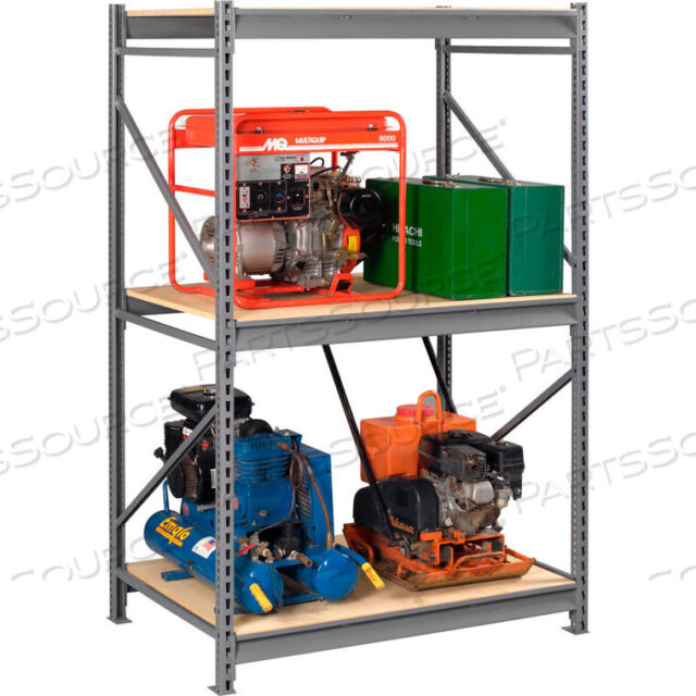 OEM#: BU-4836120PS-MGYBULK STORAGE RACK - 48W X 36D X 120H - STARTER - 3 SHELF LEVELS - WOOD DECK - MEDIUM GRAY by Tennsco Corp.