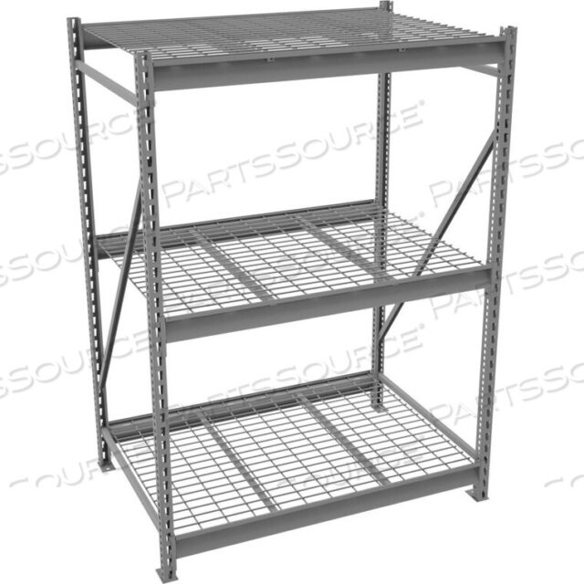 OEM#: BU-483684WS-MGYBULK STORAGE RACK - 48W X 36D X 84H - STARTER - 3 SHELF LEVELS - WIRE DECK - MEDIUM GRAY by Tennsco Corp.