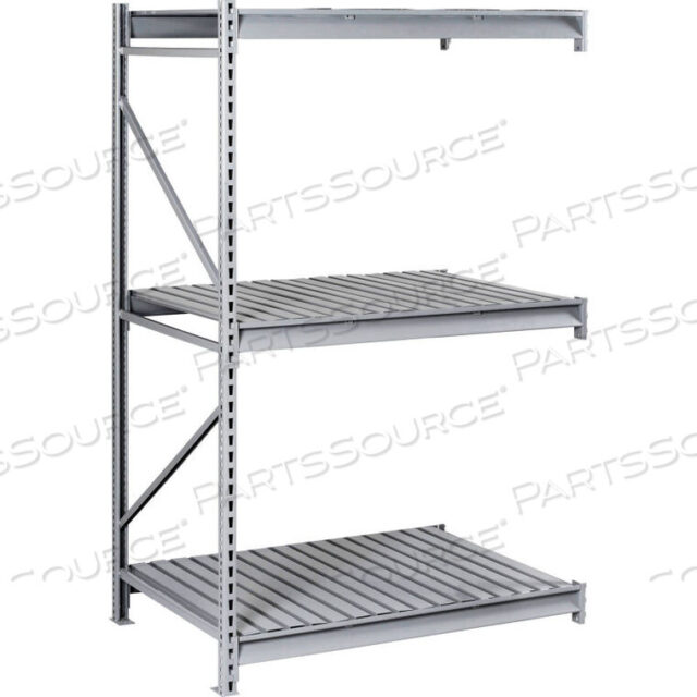 OEM#: BU-723696CA-LGYBULK STORAGE RACK - 72W X 36D X 96H - ADD-ON - 3 SHELF LEVELS - STEEL DECK - LIGHT GRAY by Tennsco Corp.