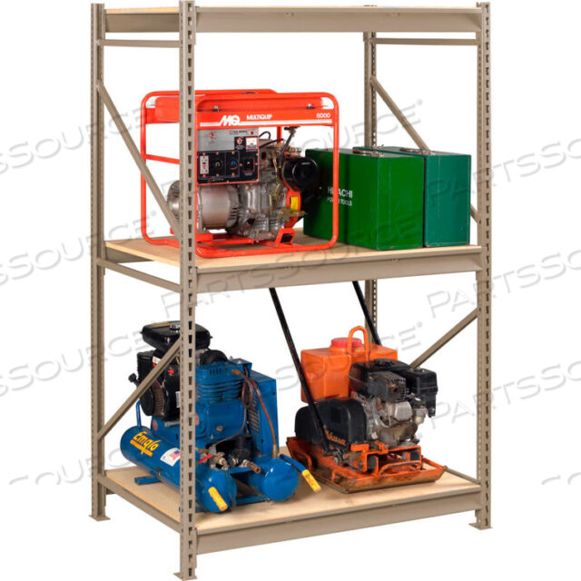 OEM#: BU-7248120PS-SNDBULK STORAGE RACK - 72W X 48D X 120H - STARTER - 3 SHELF LEVELS - WOOD DECK - SAND by Tennsco Corp.