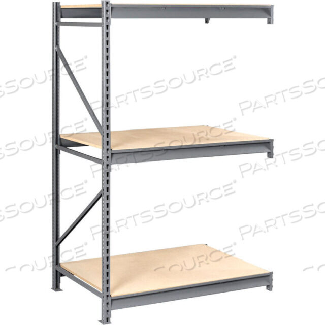 OEM#: BU-964884PA-MGYBULK STORAGE RACK - 96W X 48D X 84H - ADD-ON - 3 SHELF LEVELS - WOOD DECK - MEDIUM GRAY by Tennsco Corp.
