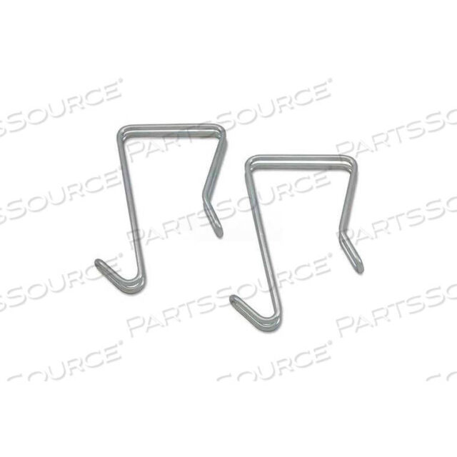 OEM#: CHSNGLSINGLE SIDED PARTITION GARMENT HOOK, SILVER, STEEL, 2/PK by Alera