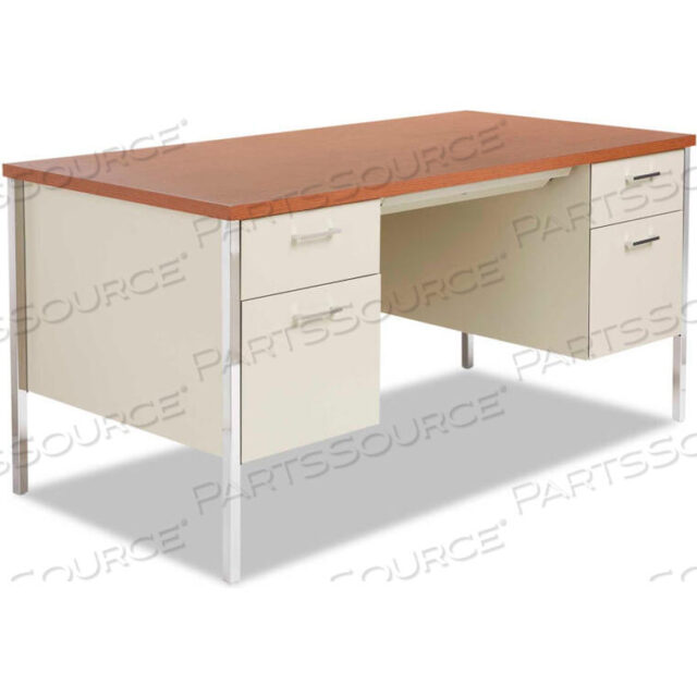 OEM#: ALESD216030POSTEEL DESK - DOUBLE PEDESTAL - 60W X 30D X 29-1/2H - CHERRY/PUTTY by Alera