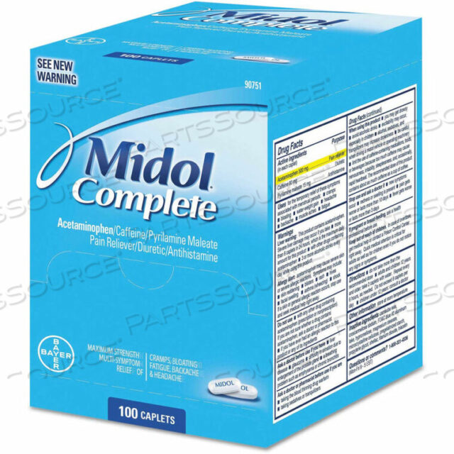 OEM#: FAO90751MIDOL COMPLETE MENSTRUAL CAPLETS, TWO-PACK, 50 PACKS/BOX by United Stationers Supply