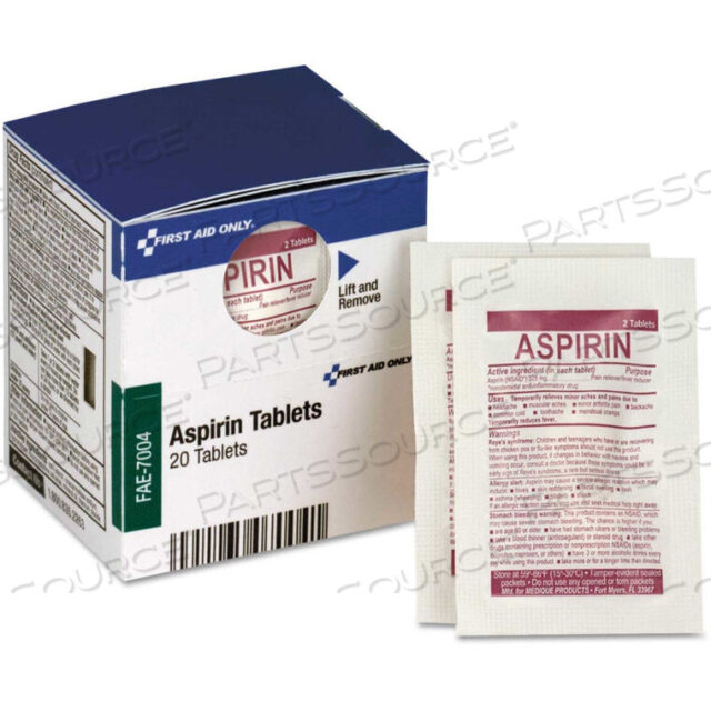 OEM#: FAOFAE7004SMARTCOMPLIANCE ASPIRIN REFILL, 2/PACKET, 10 PACKET/BOX by First Aid Only