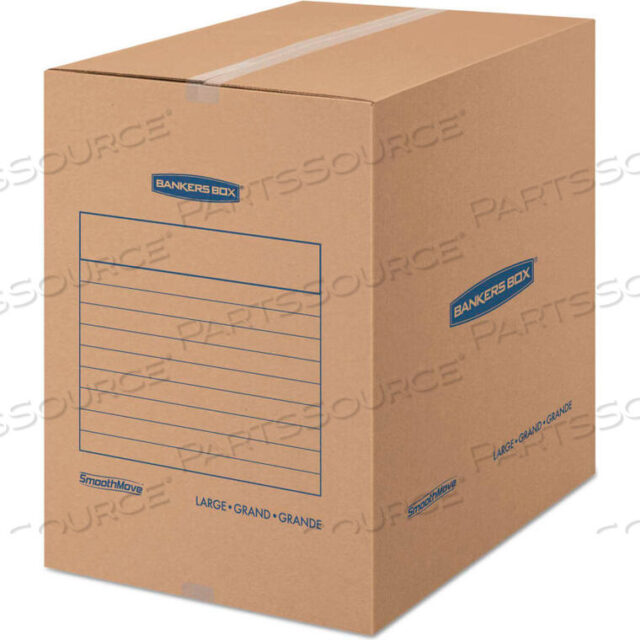 OEM#: FEL7714001BANKERS BOX SMOOTHMOVE BASIC LARGE MOVING BOXES, 18L X 18W X 24H, KRAFT/BLUE, 15/CTN by United Stationers Supply