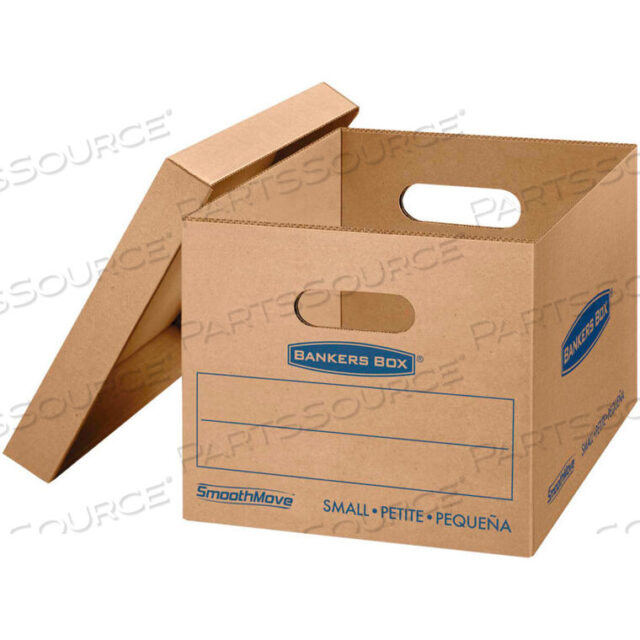 OEM#: FEL7714203BANKERS BOX SMOOTHMOVE CLASSIC SMALL MOVING BOXES, 15L X 12W X 10H, KRAFT/BLUE, 10/CTN by United Stationers Supply