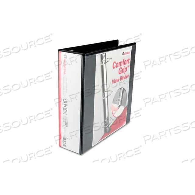 OEM#: 30751COMFORT GRIP DELUXE PLUS D-RING VIEW BINDER, 3 CAPACITY, 8-1/2 X 11, BLACK by Universal