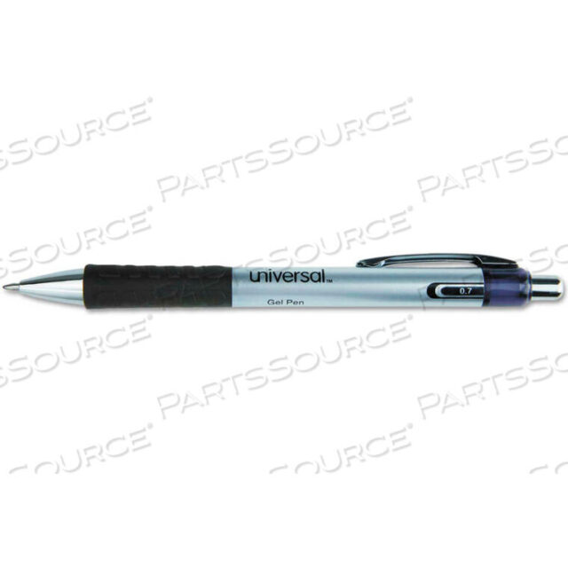 OEM#: 39720COMFORT GRIP RETRACTABLE GEL PEN, MEDIUM 0.7MM, BLACK INK, SILVER BARREL, DOZEN by Universal Products